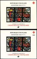 VARIETES - 2175/76 Carnet Croix Rouge 1981, Date "1981" ABSENTE Sur La Couverture, RR, TB - Neufs