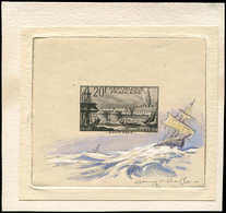 Collection Henri Cheffer - 394   St Malo, 20f., épreuve D'artiste En Noir Avec Aquarelle Originale En Marge De Cheffer, - Unclassified