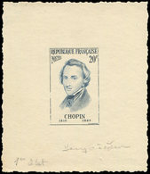 Collection Henri Cheffer - 1086   Chopin, épreuve D'artiste En Bleu, 1er état, Signée Cheffer, TB - Ohne Zuordnung