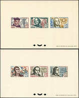 EPREUVES DE LUXE - 1370/75 Série Des Célébrités 1963, 2 épreuves Collectives, TB - Luxury Proofs