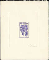 EPREUVES D'ARTISTES ET D'ATELIER - Europa 1957, épreuve D'artiste En Violet Sans La Valeur, TB, Signée Decaris - Prove D'artista