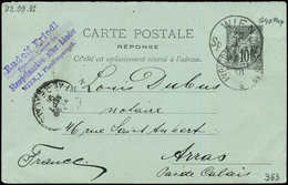 Let ENTIERS POSTAUX - Sage, 10c. Noir, CP Réponse N°G40 Obl. WIEN 23/9/91 Pour Arras, TB - Altri & Non Classificati