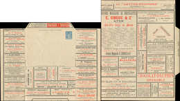 Let ENTIERS POSTAUX - Sage, 15c. Bleu, Env. Lettre Annonces N°TSC N°J86, 1899, Superbe - Autres & Non Classés