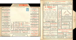 Let ENTIERS POSTAUX - Sage, 15c. Bleu, Env. Lettre Annonces TSC N°J86t, S. Avril 1899, Superbe - Autres & Non Classés