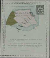 Let ENTIERS POSTAUX - Chaplain, 50c. Noir, CL Télégramme N°E3, Essai Carton Gris, Plan Vert-bleu, Vert Et Rose, Surch. A - Rohrpost