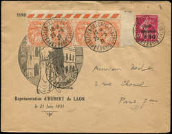 Let LETTRES DU XXe SIECLE - N°109 BANDE De 4 Cdf Et N°266 Obl. EXPOSITION COLONIALE 25/5/31 S. Env., TB - Storia Postale