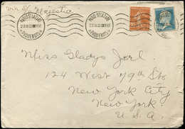 Let LETTRES DU XXe SIECLE - N°177 Et 237 Obl. Méc. PARIS-ST LAZARE/* PAQUEBOTS * 23/2/32 S. Env. Pour Les ETATS UNIS, Ta - Storia Postale