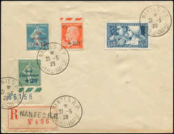 Let LETTRES DU XXe SIECLE - N°246/8 Et 252 Obl. NANTES R.P. 31/5/28 S. Env. Rec. Non Adressée, TB - Covers & Documents