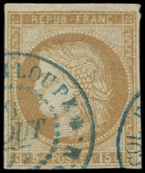 Colonies Générales - 19   15c. Bistre, Oblitéré Càd GUADELOUPE Bleu, TB. Br - Sonstige & Ohne Zuordnung