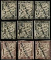 (*) Taxe 5, 7/11, 15/17, 9 Valeurs Surch. SPECIMEN En Diagonale, Marges Réduites Normales, RR Et TB. C - Sonstige & Ohne Zuordnung