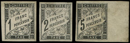 * Taxe 12/14 : 1f., 2f. Et 5f. Noir, Type Duval, N°14 Bdf Gomme Marbrée, Sinon TB. Br - Autres & Non Classés