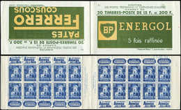 ALGERIE Carnet 24 : 15f. Bleu Et Bleu Clair, S. 1, FERRERO/BP ENERGOL, Daté 21/12/54, TTB, Cote Et N° Maury - Altri & Non Classificati