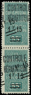 ** ALGERIE Colis Px 28a : 1f15 Sur 95c. Vert, DOUBLE Surcharge Dont Une En Diagonale, PAIRE, TB. Br, Cote Maury - Parcel Post