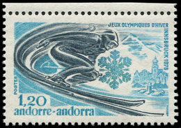 ** ANDORRE 251 : J.O D'Innsbruck 1976, SANS La Couleur Olive, TB - Unused Stamps