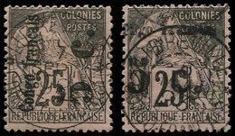 CONGO 4 Et 4a : 5c. S. 25c. Noir S. Rose, T I, Surcharge Horizontale Et Verticale, Obl., TB - Altri & Non Classificati