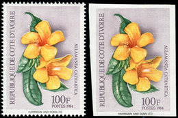 ** COTE D'IVOIRE 701E : 100f., Fleurs Indigènes, Dentelé Et Non Dentelé, TB - Sonstige & Ohne Zuordnung