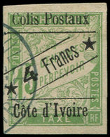 COTE D'IVOIRE Colis Px 9a : 4f. Sur 5c. Vert, Grandes étoiles, Obl., TB - Altri & Non Classificati