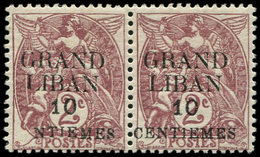 * GRAND LIBAN 1b : 10c. Sur 2c. Brun-lilas, NTIEMES Tenant à Normal, TB - Sonstige & Ohne Zuordnung