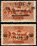 ** GRAND LIBAN 77 Et 105 : 4p50 Sur 0p75 Brun-orange, Surcharge RENVERSEE, TB - Other & Unclassified