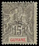 GUYANE 45 : 15c. Gris, Obl., TB - Altri & Non Classificati