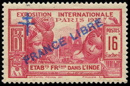 * INDE 172 : 16ca. Rose Carminé, FRANCE LIBRE, TB. Br - Altri & Non Classificati