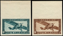 ** INDOCHINE PA 46/47 : 20p. Bleu-vert Et 30p. Brun, NON DENTELES Bdf, TB - Other & Unclassified