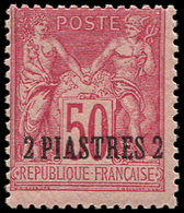 ** LEVANT 5a : 50c. Rose T II, Surch. Dans Le Bas Du T., TB - Altri & Non Classificati