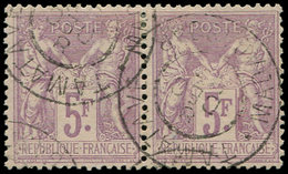 MADAGASCAR 95 : 5f. Violet, PAIRE Obl. TAMATAVE 8/12/(), TB/TTB - Other & Unclassified