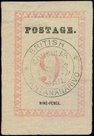 (*) MADAGASCAR Courrier Consulaire Britannique 36 : 9p. Rose-rouge, TB, Cote Et N° Maury - Autres & Non Classés