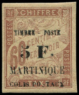 ** MARTINIQUE 60 : 5f. Sur 60c. Brun, TB - Other & Unclassified