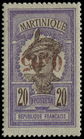 ** MARTINIQUE 106a : 0,05 S. 20c. Violet, Surcharge RENVERSEE, TB - Other & Unclassified