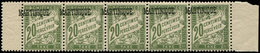 ** MARTINIQUE Taxe 3 : 20c. Vert-olive, BANDE De 5 Surch. A CHEVAL, TB - Other & Unclassified