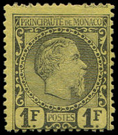 * MONACO 9 : 1f. Noir Sur Jaune, Charles III, Décentré, Une Dc, B/TB - ...-1885 Precursori