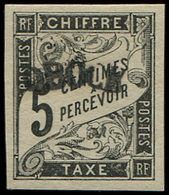 * OBOCK Taxe 1a : 5c. Noir, Réimpression, TB - Altri & Non Classificati