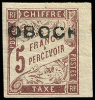 * OBOCK Taxe 18 : 5f. Marron, TB. C Et S - Autres & Non Classés