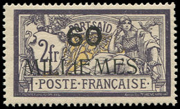 * PORT-SAID 47bB : 60m. Sur 2f. Violet Et Jaune, Variété MILLtEMES, TB. S - Autres & Non Classés