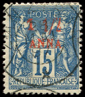 ZANZIBAR 3 : 1 1/2a. Sur 15c. Bleu, Variété Petit 1, Obl., TB - Unused Stamps