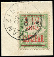 ZANZIBAR 70 : 1 1/2a. Sur 15c. Vert-jaune, Obl. S. Fragt, TB - Unused Stamps