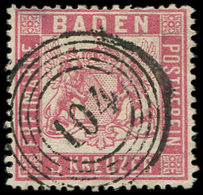 ALLEMAGNE (ANCIENS ETATS) BADE 22 : 3k. Rose, Dent. 13 1/2, Obl., TTB - Sonstige & Ohne Zuordnung