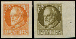 * ALLEMAGNE (ANCIENS ETATS) BAVIERE Louis III, 35pf. Rouge Et 75pf. Brun Olive, Type D, NON DENTELES, NON EMIS, TB - Otros & Sin Clasificación