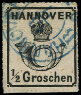 ALLEMAGNE (ANCIENS ETATS) HANOVRE 23 : 1/2g. Noir, Obl., TB - Hanover