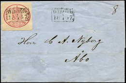 Let FINLANDE 2 : 10k. Rose Obl. Encadré WIBORG 1/4/1857 Sur LSC Pour ABO, TB - Storia Postale