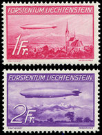 ** LIECHTENSTEIN PA 15/16 : Zeppelin, 1f. Et 2f., TB - Posta Aerea