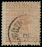 SUEDE 5 : 24s. Rouge, Obl., Restauré, B/TB - Used Stamps