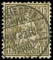 SUISSE 57 : 1f. Or, Obl., TB - Used Stamps