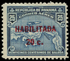 * PANAMA (REPUBLIQUE) PA 16a : 20c. Sur 25c. Bleu, T II, TB - Panama