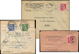 Let Gandon, Une Lettre, Une Env. Rec. Et Un Avis De Réception, Tous Obl. 31/12/46, Dernier Jour Du Tarif, Superbe - Collections (en Albums)