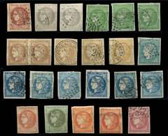 Bordeaux, Lot De 21 Unités Et Une Paire Obl. Pour La Plupart, Défx, B/TB - Collections (en Albums)