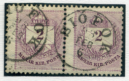 SIÓFOK 2Kr Pár (elfogazva), Szép Bélyegzés  /  2 Kr Pair  (special Perforation) Nice Pmk - Oblitérés