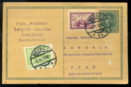 CSEHSZLOVÁKIA 1919. Kiegészített Osztrák Díjjegyes Lap   /  CZECHOSLOVAKIA Uprated Austrian Stationery Card - Autres & Non Classés